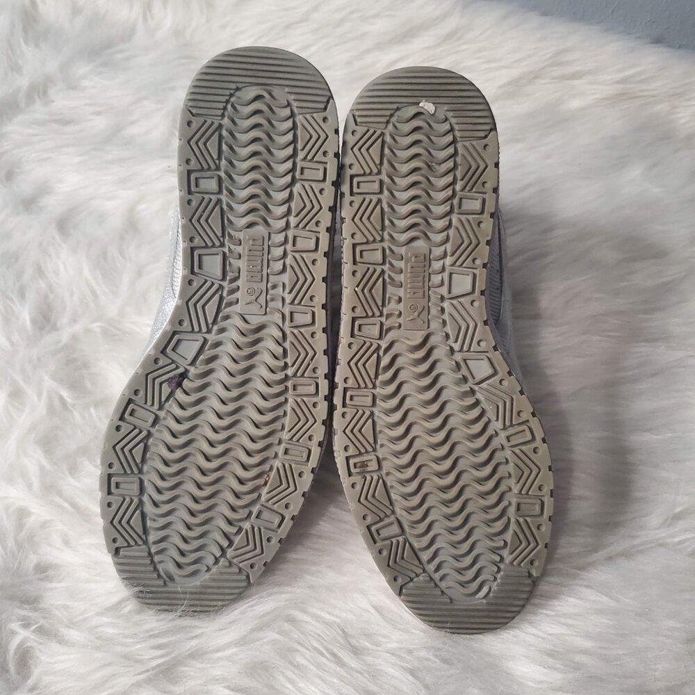 PUMA Sky II High Holographic Jr Youth Girls Shoes Silver Leather Sneaker - Picture 8 of 9